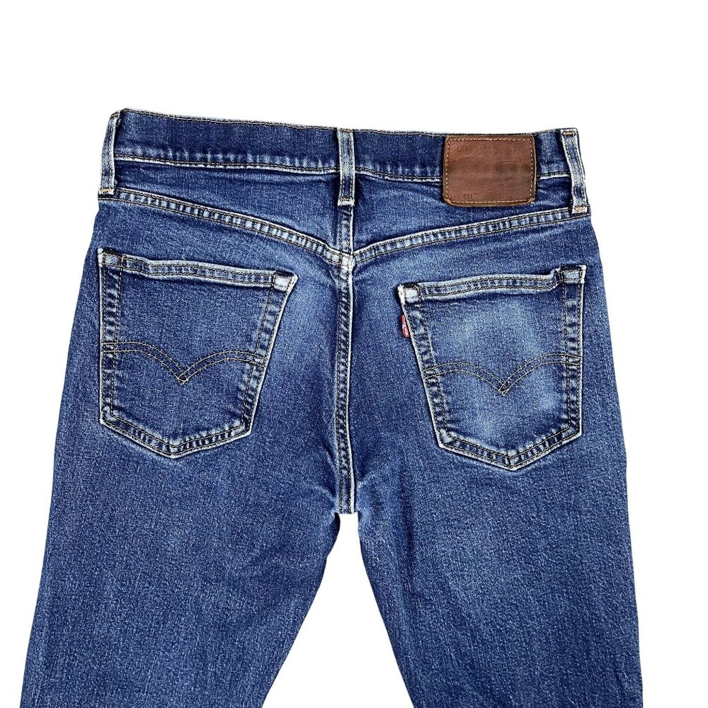 Levis 511 Mens Jeans 31x32 Blue Slim Straight Mid Rise Premium Distressed - Picture 10 of 11